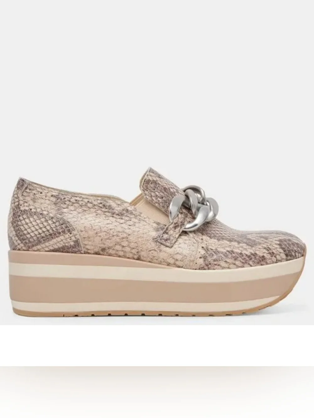 Dolce Vita Jhenee Women's Sand Snake Embossed Slip-On Platform Wedge Loafers 9